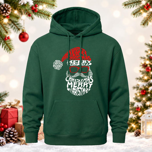 Word Art Santa Claus Printed Hoodie