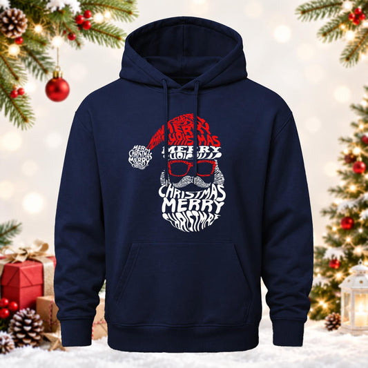Word Art Santa Claus Printed Hoodie