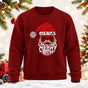 Word Art Santa Claus Printed Round Neck Sweatshirt