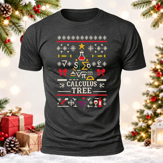 Christmas Calculus Tree Printed Short Sleeve T-Shirt