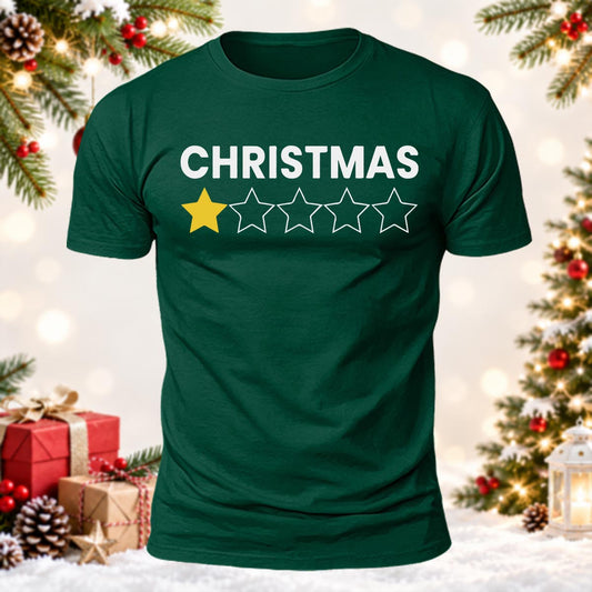Funny Christmas 1-Star Rating Printed Short Sleeve T-Shirt