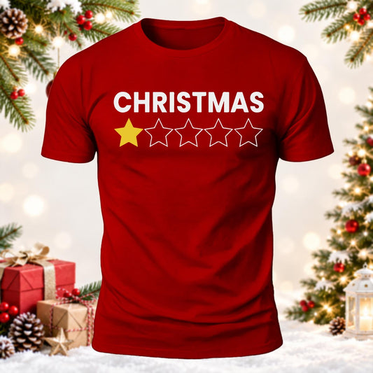 Funny Christmas 1-Star Rating Printed Short Sleeve T-Shirt