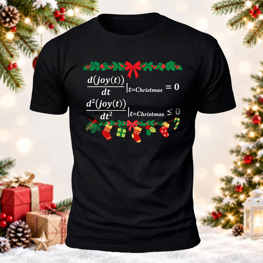 Calculus Joy Maximized" Math Formula Printed Short Sleeve T-Shirt