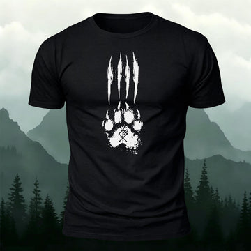 Bear Claw Scratch Rune Printed Short Sleeve T-Shirt