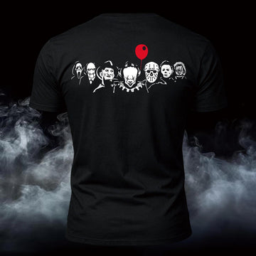 Horror Movie All Star Back Printed Short Sleeve T-Shirt