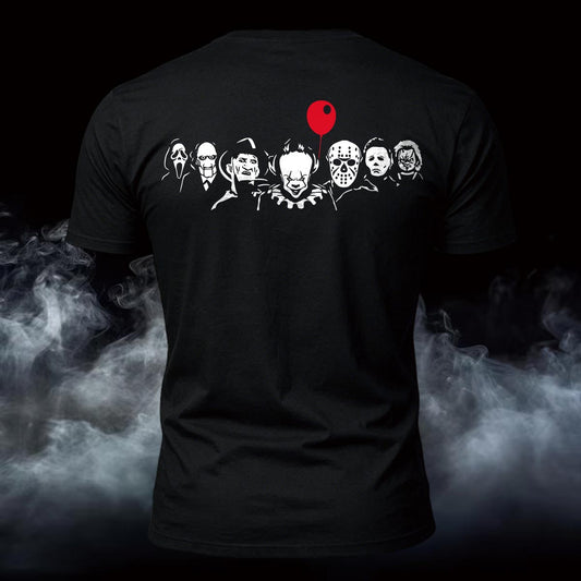 Horror Movie All Star Back Printed Short Sleeve T-Shirt