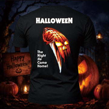 Halloween Classic Horror Movie Back Printed Short Sleeve T-Shirt