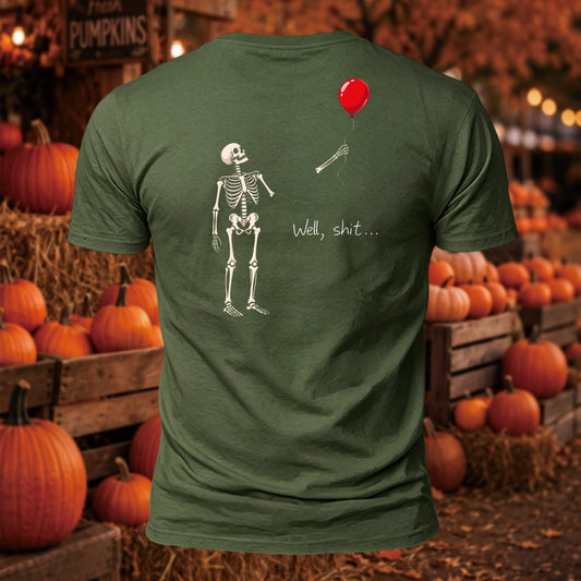 Well Shxt Skull Back Printed Short Sleeve T-Shirt