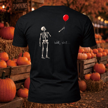 Well Shxt Skull Back Printed Short Sleeve T-Shirt
