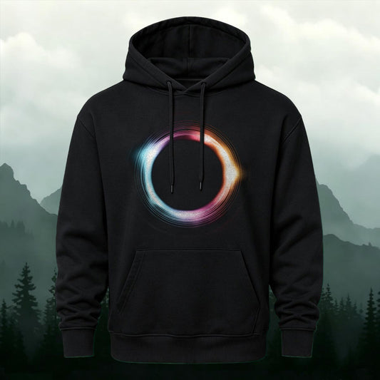 DTG Cyberpunk Neon Light Ring Printed Versatile Hoodie