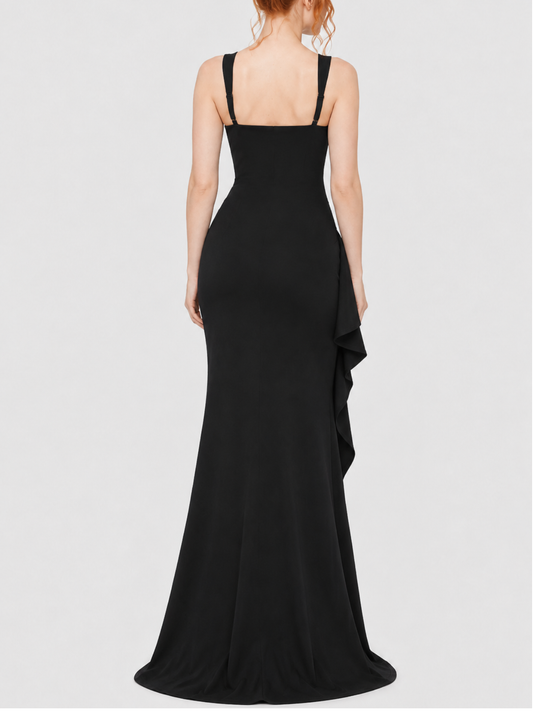 Stylish Sexy Spaghetti-Strap Backless High-Slit Dress