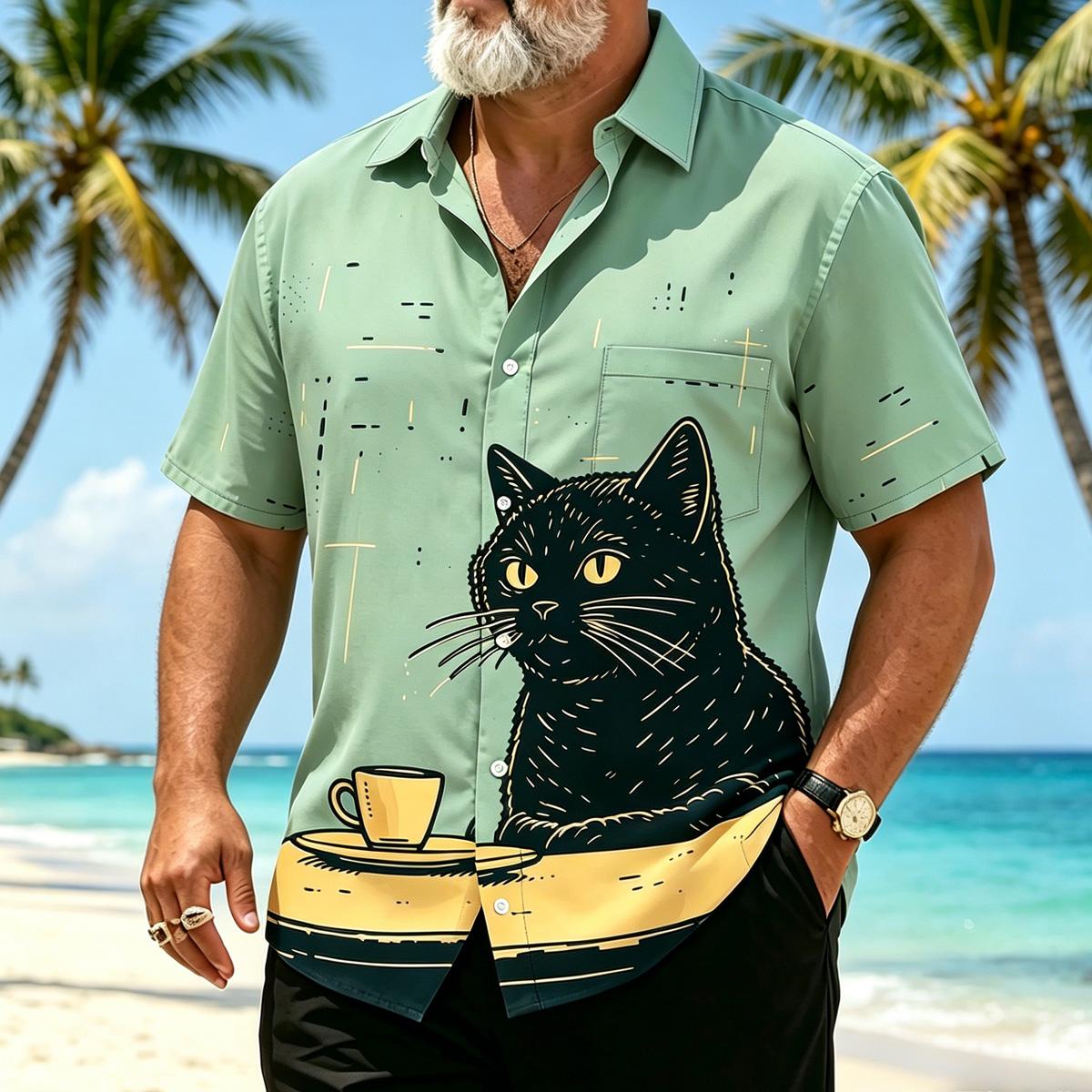 Leisure Cat Pattern Design Casual Shirt