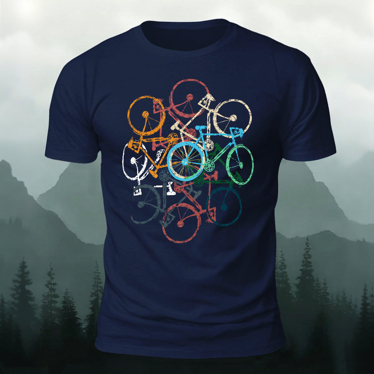 Colorful Bicycle Outdoor Soft Breathable T-Shirt