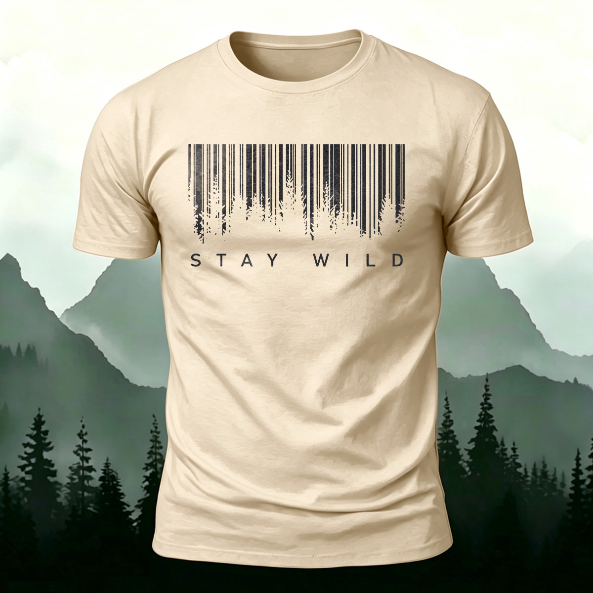 Stay Wild Printed Soft-touch Feel Casual T-Shirt