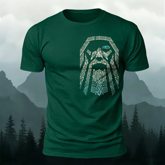 Norse Mythology Art Totem Premium Cotton T-Shirt DGE