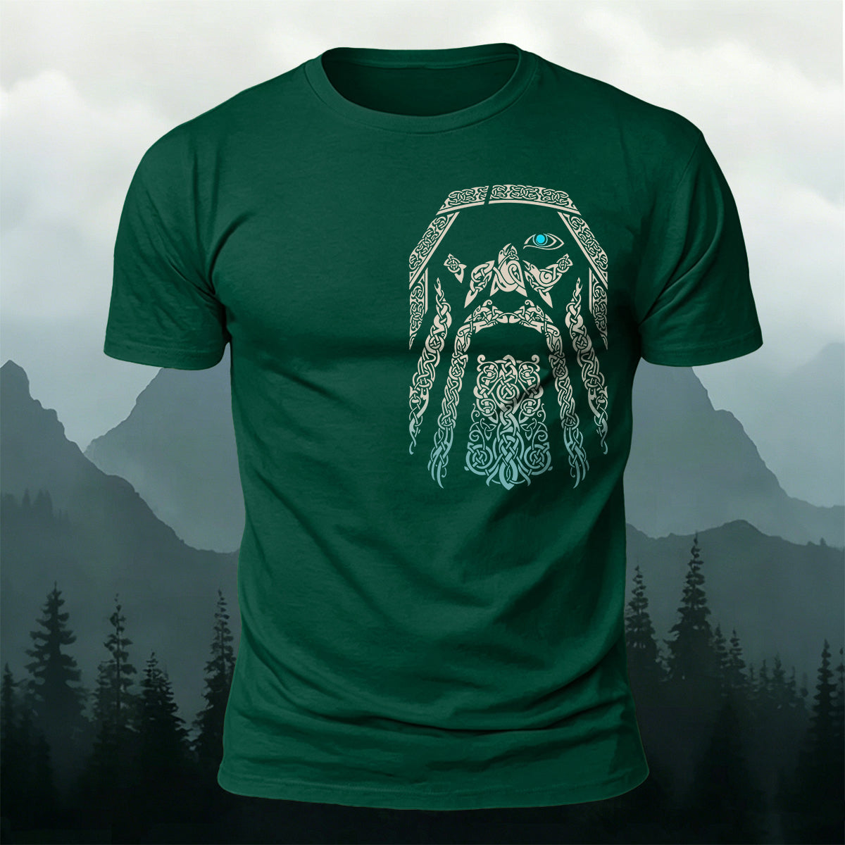 Norse Mythology Art Totem Premium Cotton T-Shirt DGE
