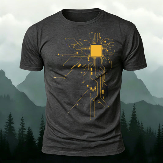 Circuit Pattern Trend Premium Cotton T-Shirt