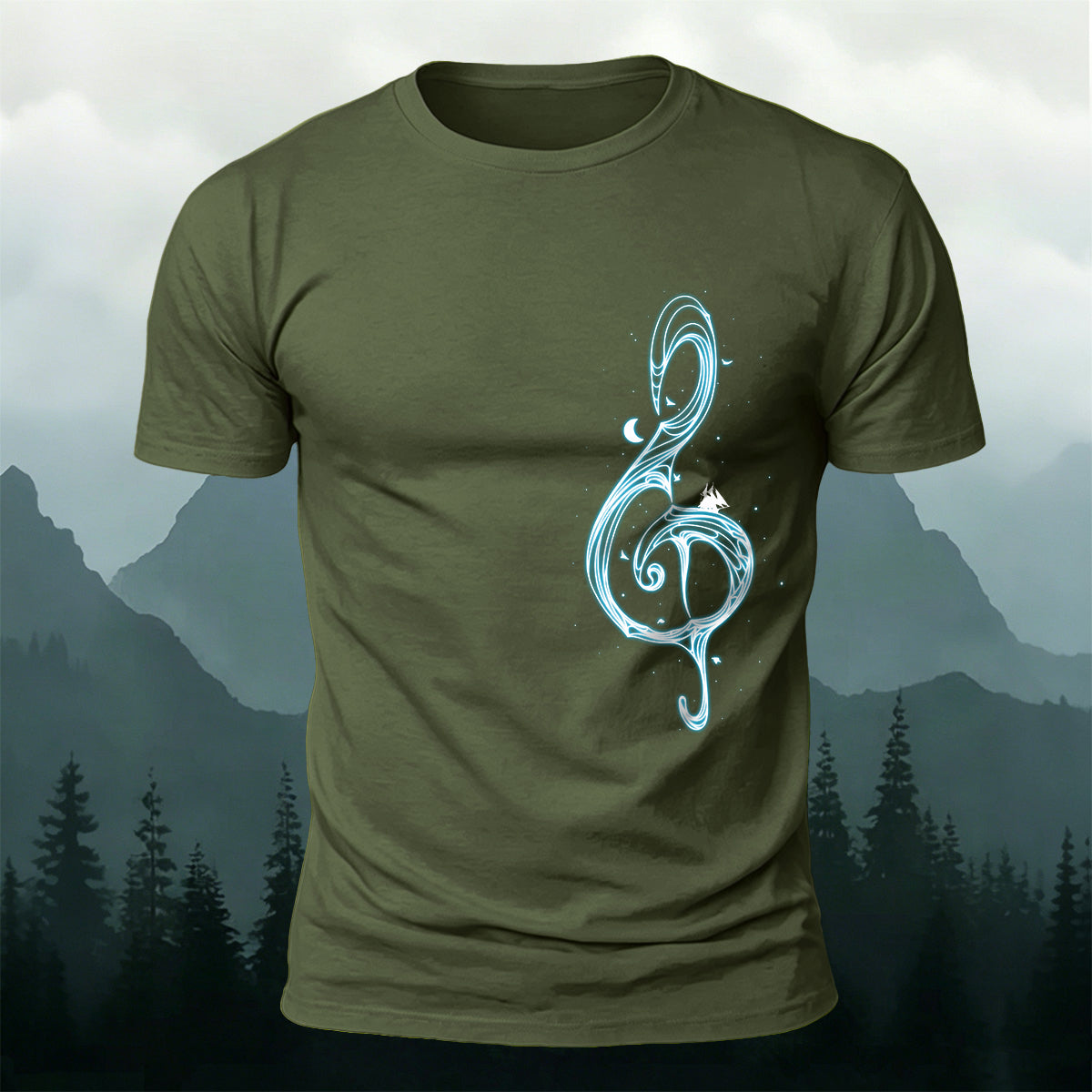 Music Note Print Casual Premium Cotton T-Shirt