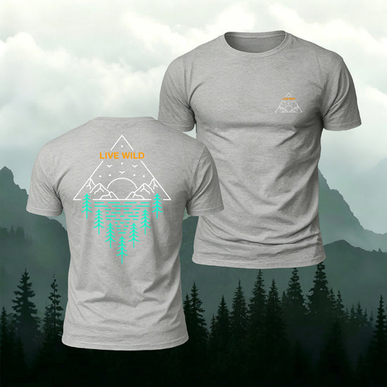 Outdoor Pattern Minimalist Trendy Premium Cotton Tee Grey