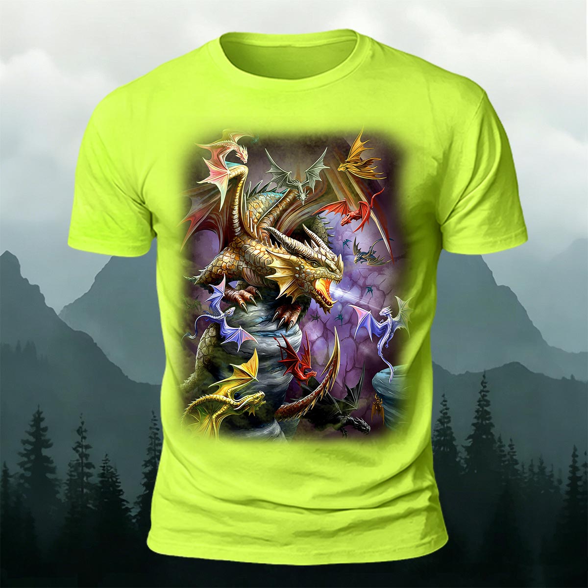Western Dragon Fantasy Art Breathable Cotton T-Shirt