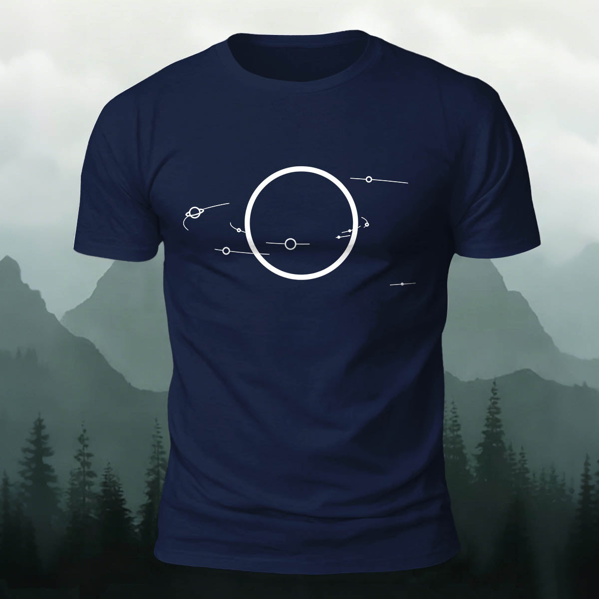 Geometric Space Graphic Casual Premium Cotton Tee