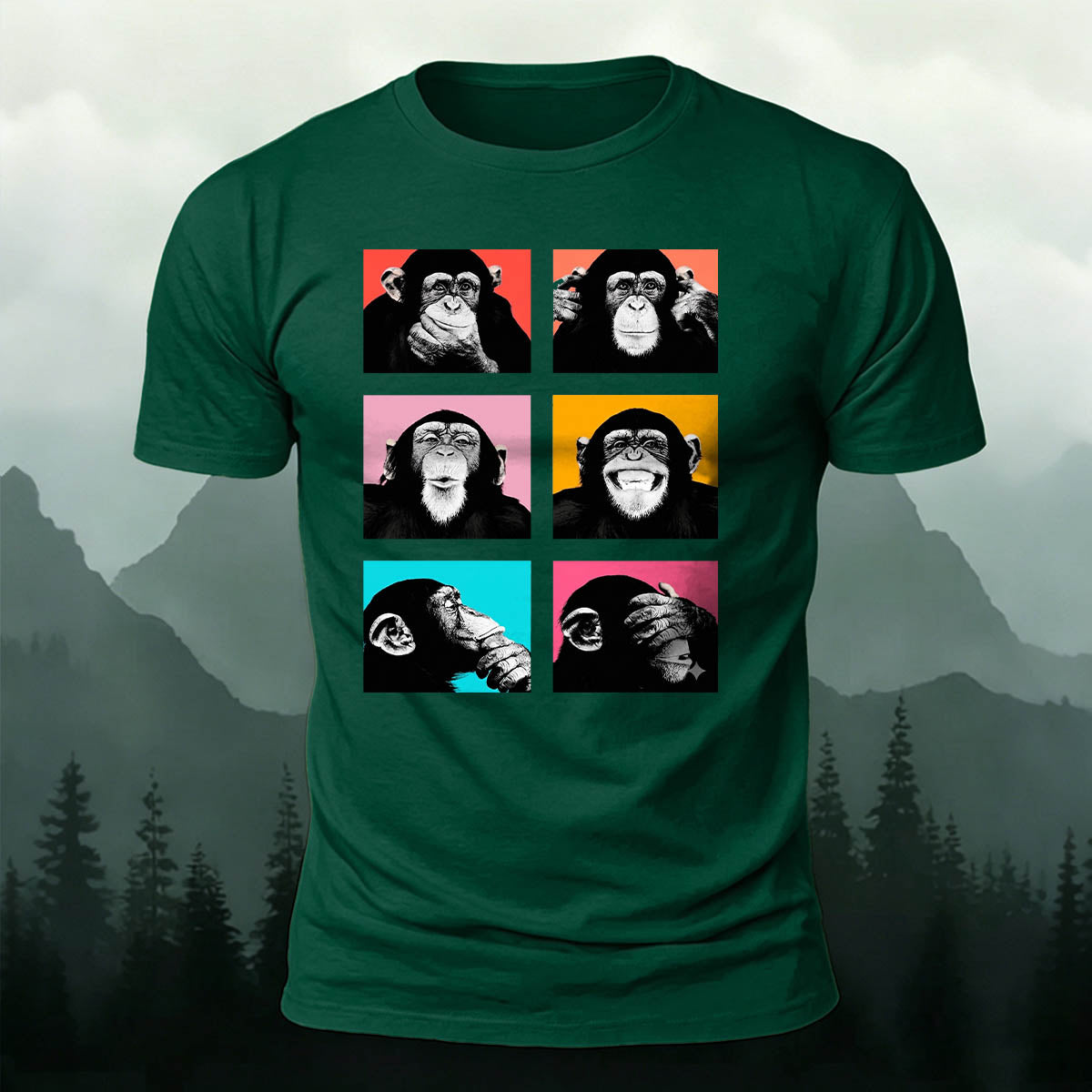Fun Gorilla Print Casual 100% Cotton T-Shirt