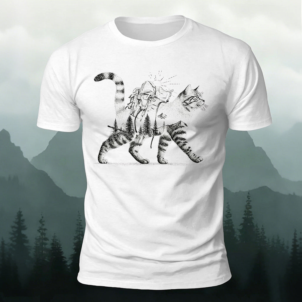 Scenic Kitten Pattern Premium Cotton Comfortable T-shirt White