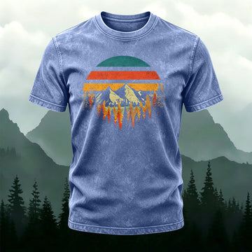 Colorful Landscape Print Ultra-soft Fabric Comfortable T-Shirt
