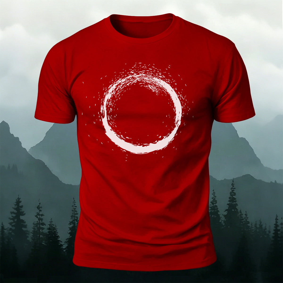 Artistic Zen-Inspired Print Casual Cotton T-Shirt