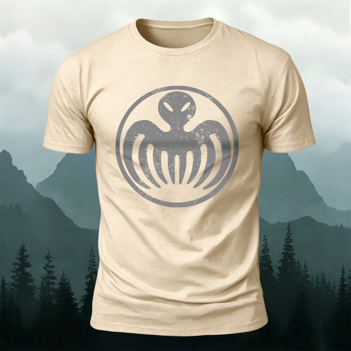Funny Octopus Totem Print Casual Outdoor Cotton T-Shirt