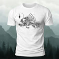 Underwater Fishbone Pattern Cotton Casual T-Shirt White