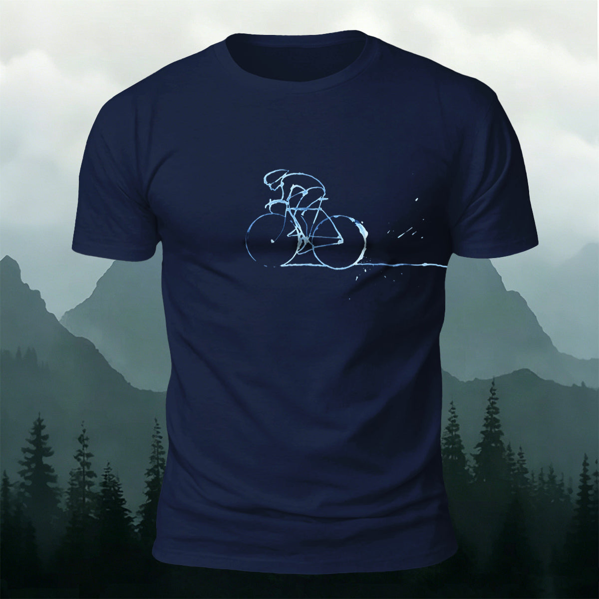 Simple Cycling Graphic Outdoor 100% Cotton T-Shirt