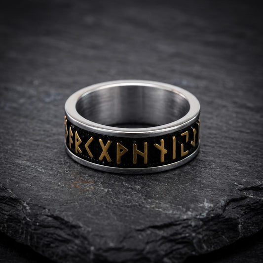 Stainless Steel Viking Rune Solid Ring