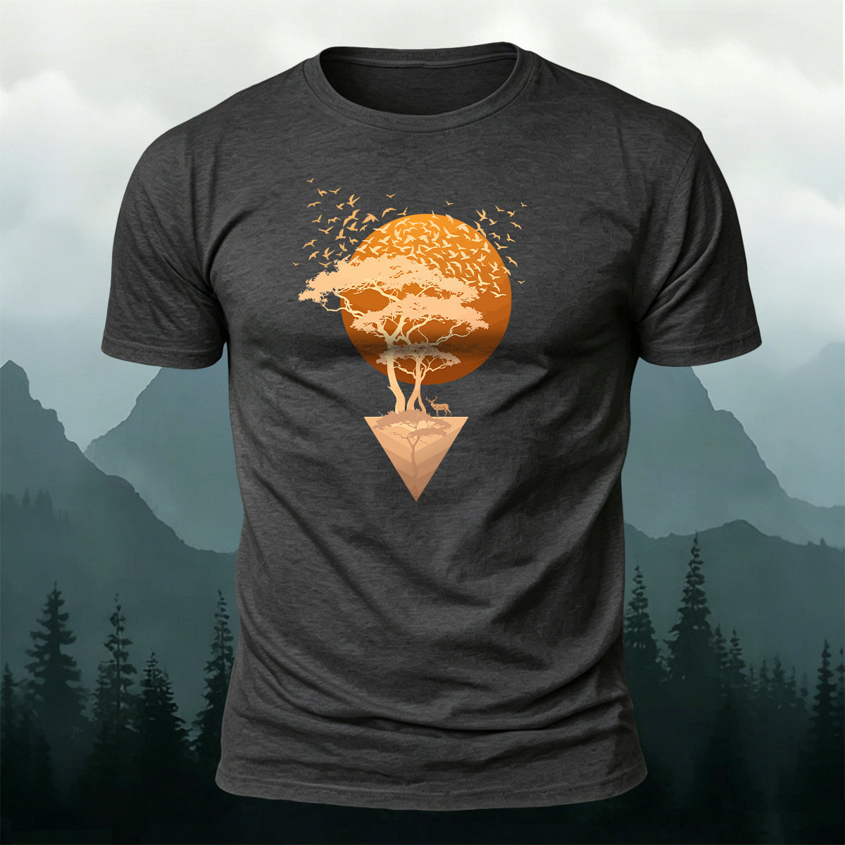 Sunset Forest 100% Cotton Casual T-Shirt