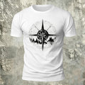 Minimalist Compass Skin-Friendly Round Neck T-Shirt