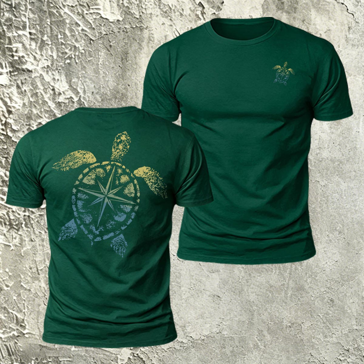 Sea Turtle Pattern Natural Premium Cotton T-Shirt
