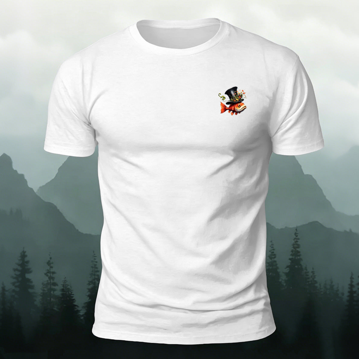 Fun Fish Minimalist Casual Premium Cotton T-Shirt