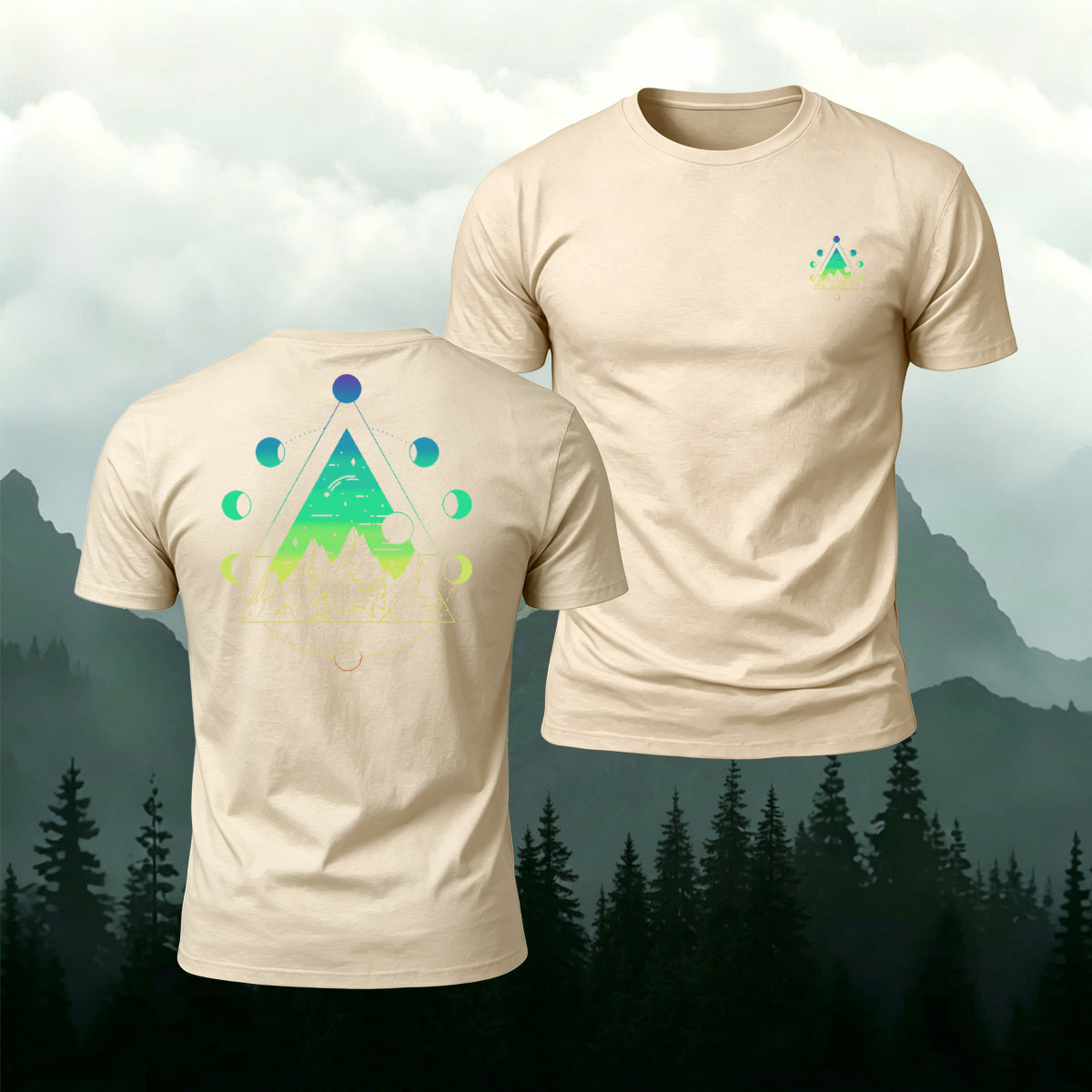 Artistic Pattern Trendy Premium Cotton Casual T-Shirt Beige