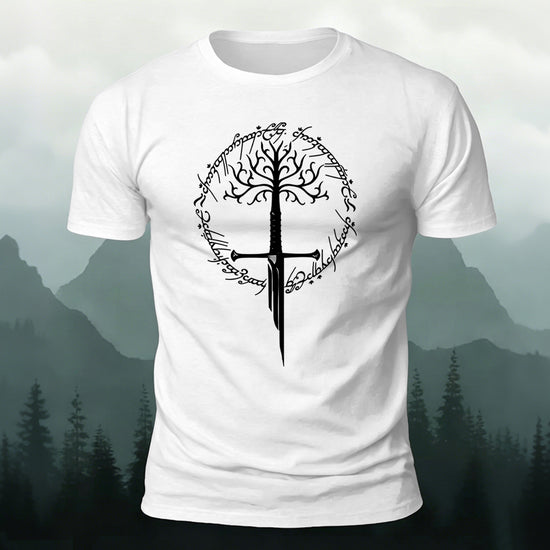 Artistic Pattern Minimalist Premium Cotton T-Shirt White