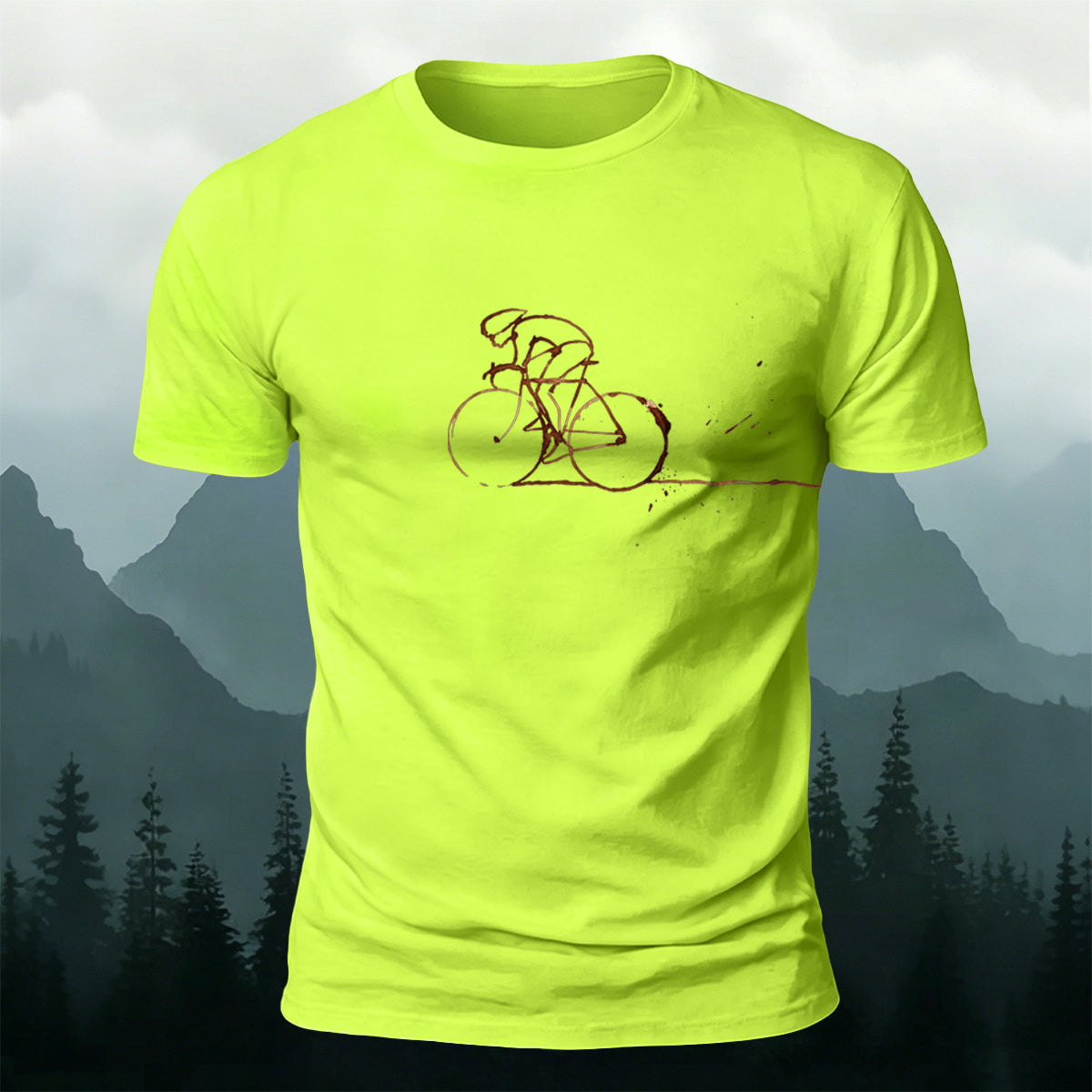 Simple Cycling Graphic Outdoor 100% Cotton T-Shirt