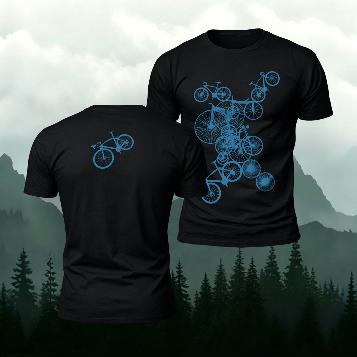 Cycling Enthusiast Art Print Casual Cotton T-Shirt
