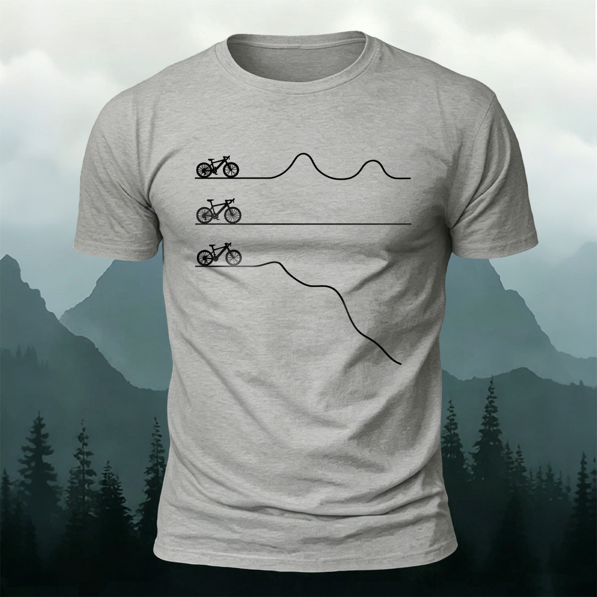 Outdoor Cycling Road Print 100% Cotton Casual T-Shirt