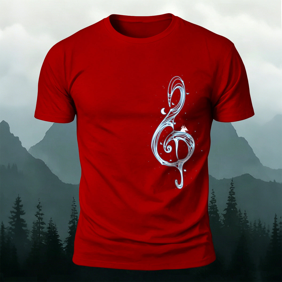 Music Note Print Casual Premium Cotton T-Shirt