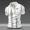 Line Cross Graphic Fashion Casual Polo Shirt