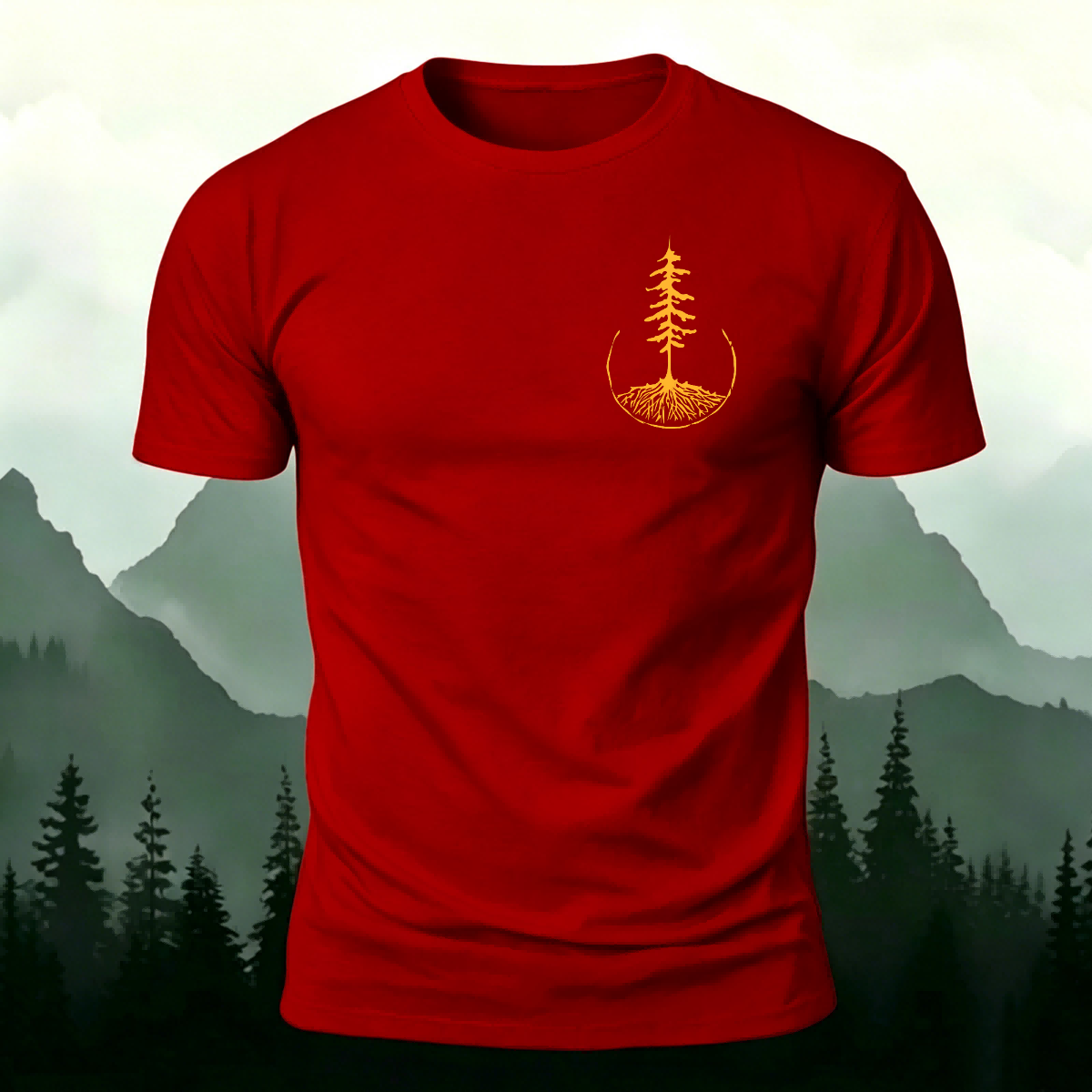 Minimalist Tree Pattern Casual Breathable T-Shirt
