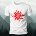 Artistic Sun Print Casual 100% Cotton T-Shirt