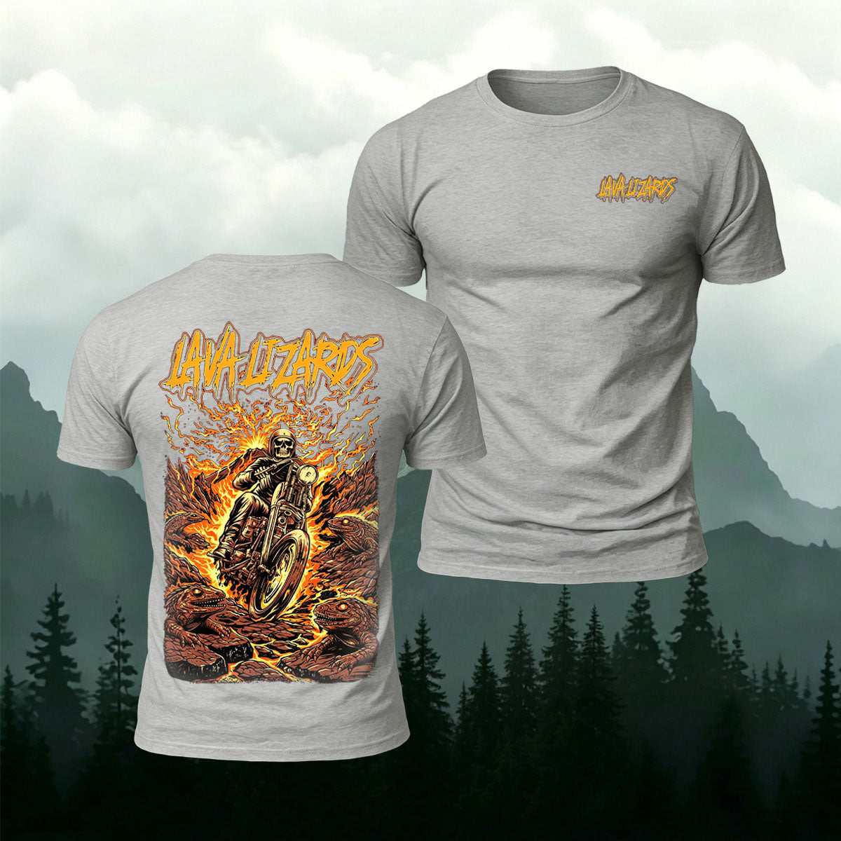 Black Metal-Style Print Casual Cotton T-Shirt