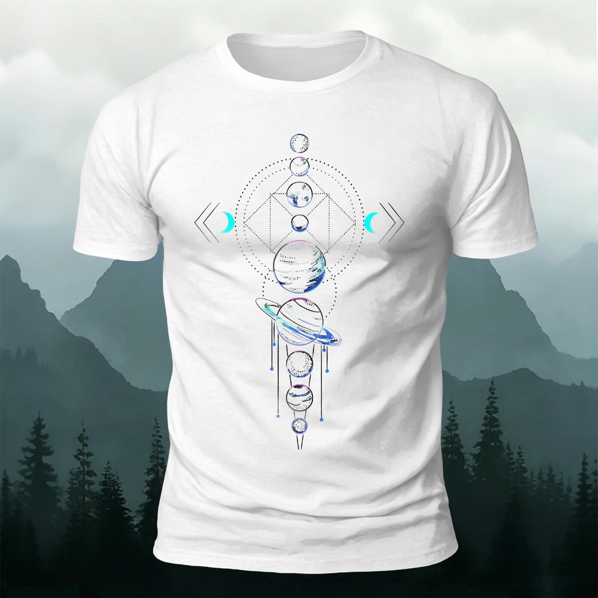 Science Fiction Universe Printed Casual Cotton T-Shirt