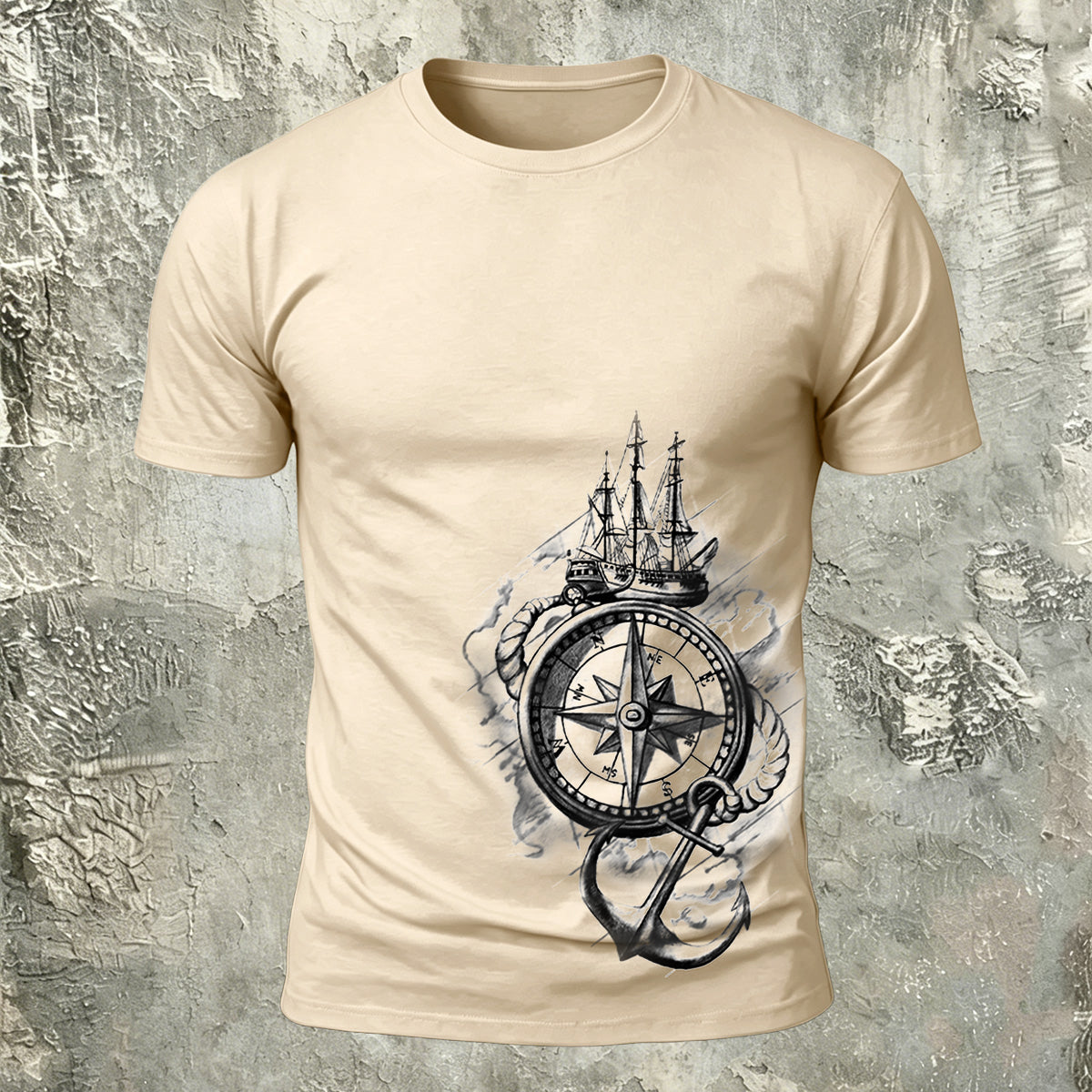 Nautical Graphic Premium Cotton Crew Neck T-Shirt