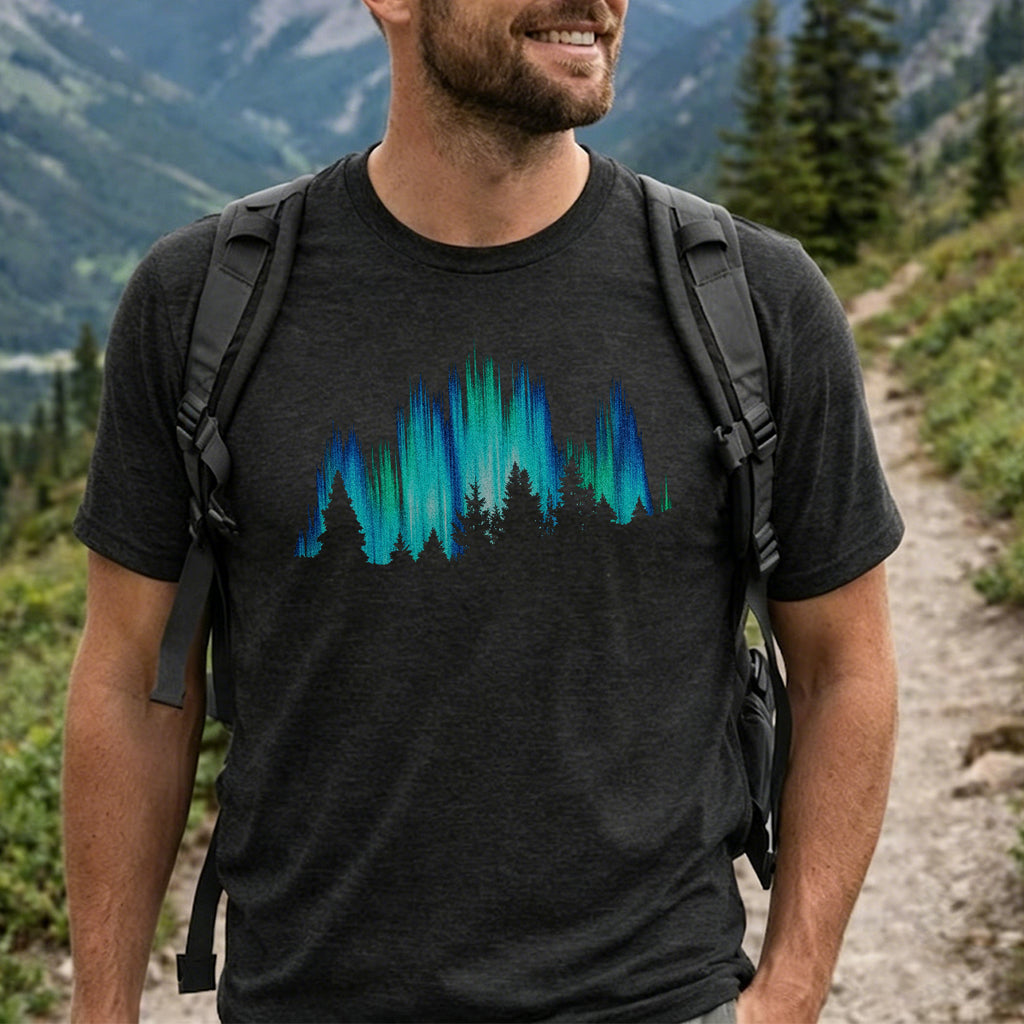 Gorgeous Night View Print Natural Style Breathable T-Shirt Dark grey 1